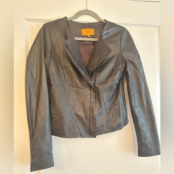 Cassis black leather jacket - Picture 1 of 8